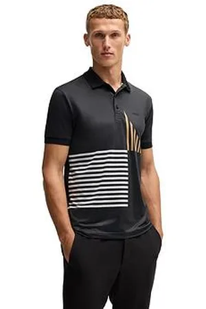 HUGO BOSS Mens Golf Paddy Striped Regular Firt Polo