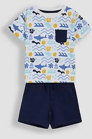 JoJo Maman Bébé Boys 2-Piece Sea Ocean T-Shirt & Short Set