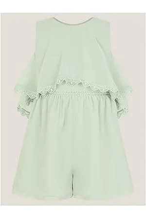 Monsoon Girls Leia Tiered Lace Trim Playsuit
