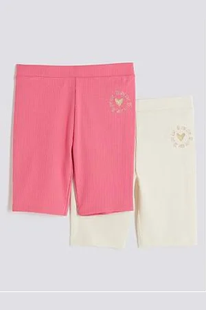 River Island Girls Pack Of 2 Cycling Shorts - / Cream