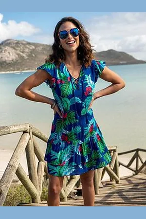 Pour Moi Crinkle Frill Swing Beach Dress