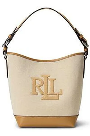 Ralph Lauren Canvas Medium Whitley Bucket Bag - Natural