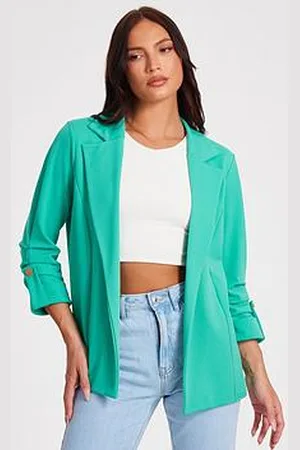 Quiz Jade Ruched Sleeve Blazer