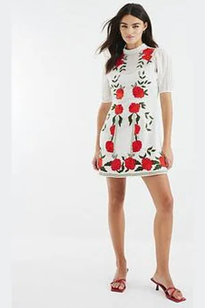 River Island Floral Applique Mini Dress