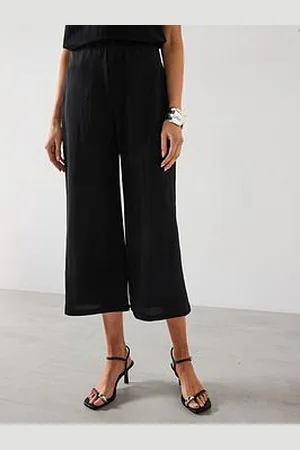 MANGO Cropped Palazzo Trousers