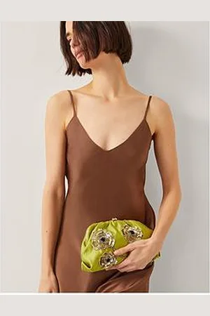 Monsoon Sora Embellished Clutch - Olive