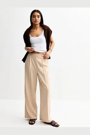 New Look Stone Pull On Tailored Trousers