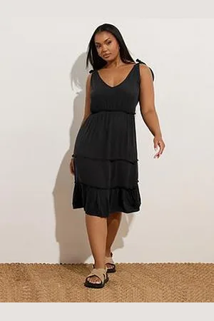 Yours Curve Tiered Throw On Dress