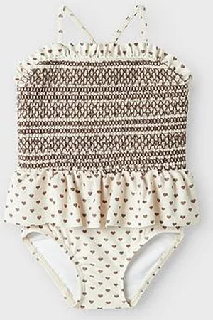 Lil Atelier Mini Girls Heart Print Swimsuit