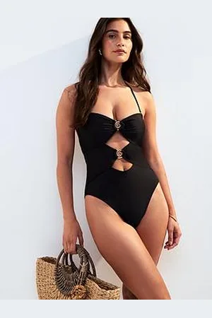 New Look Cutout Swirl Applique Swimsuit