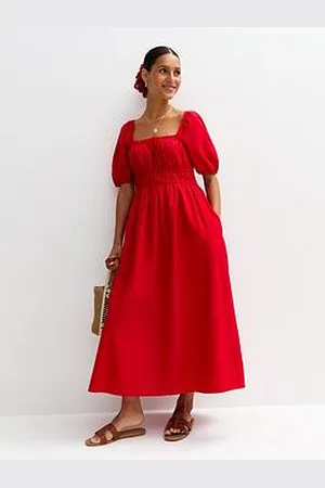 New Look Puff Sleeve Midi Dress