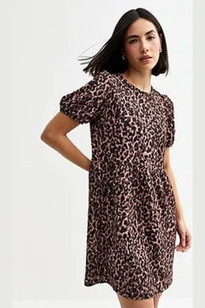 New Look Leopard Print Bow Back Mini Dress