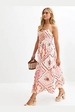 New Look Patchwork Print Corset Midi Dress