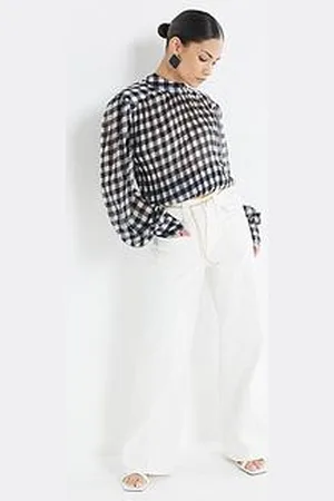 River Island High Rise Relaxed Flared Jeans