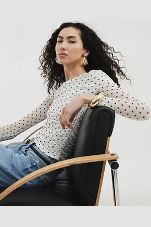 River Island Asymmetric Mesh Top