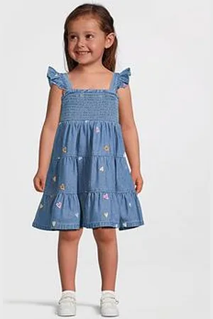 Very Girls Embroidered Heart Tiered Dress