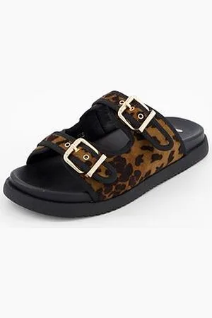 Very Extra Wide Leopard Flat Sandal