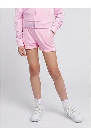 Juicy Couture Girls Diamante Velour Fold Up Short