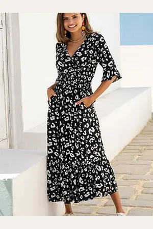 Pour Moi Carmen Fuller Bust Elasticated Neckline Woven Midaxi Dress