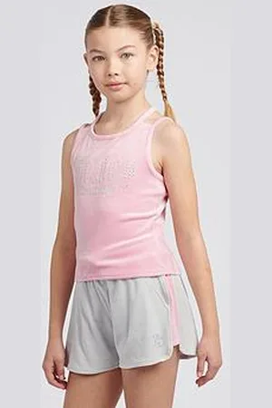 Juicy Couture Girls Velour Strappy Top & Runner Short Set