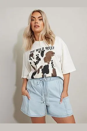 Yours Curve Tie Waist Denim Short