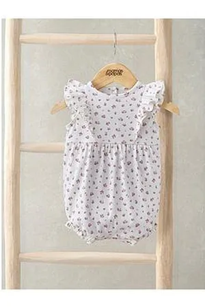Mamas & Papas Baby Girls Ditsy Rose Print Frill Shortie Romper