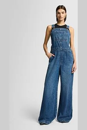 7 for all Mankind Wide Leg Denim Dunagrees