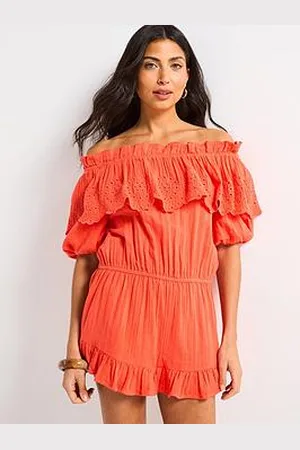 Very Bardot Broderie Frill Playsuit