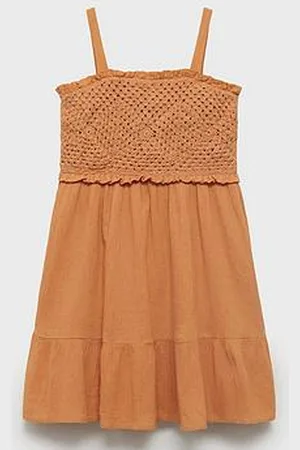 MANGO Girls Crochet Bodice Strappy Dress