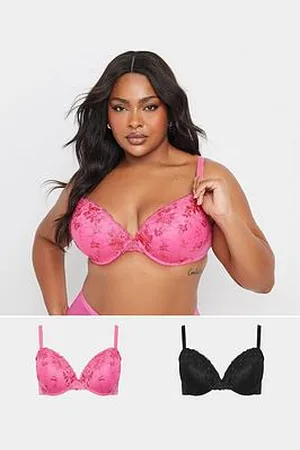 Yours Curve 2 Pack Embroidered Padded Bra