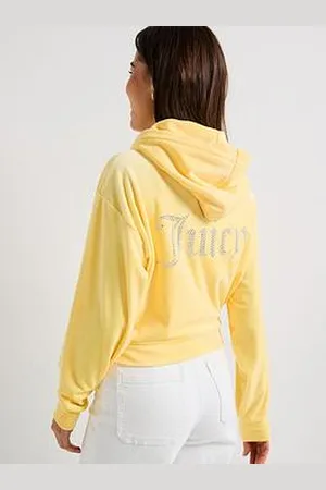 Juicy Couture Oversized Velour Zip Up Iccle Hoodie With Diamante Branding