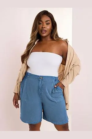 Yours Curve Chambray Elasticated Waist Short