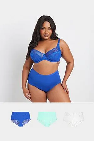 Yours Curve 3 Pack Lace Back Full Brief