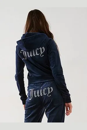 Juicy Couture Classic Velour Zip Up Madison Diamante Logo Hoodie