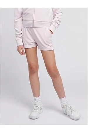 Juicy Couture Girls Diamante Velour Fold Up Short