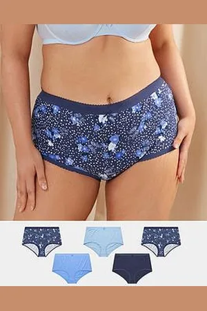 Yours Curve 5 Pack Butterfly Full Brief