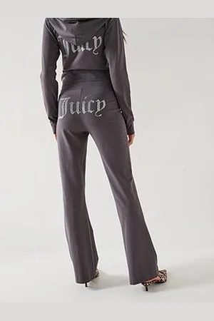 Juicy Couture Low Rise Jersey Flare Pant With Diamante Logo