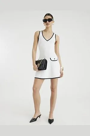 River Island Knit Ribbed Mini Shift Dress