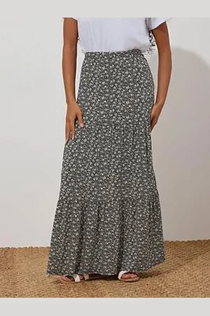 M&Co Petite Floral Tiered Maxi Skirt