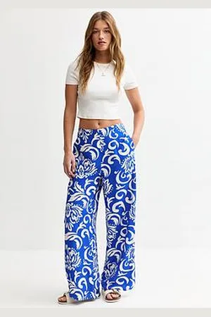 New Look Floral Print Wide Leg Trousers