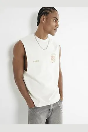 River Island Beige Japanese Yin Yang Tank