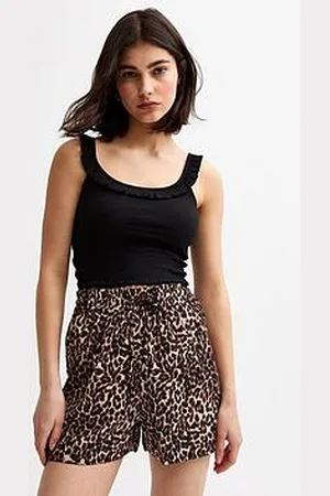 New Look Leopard Print Drawstring Waist Shorts