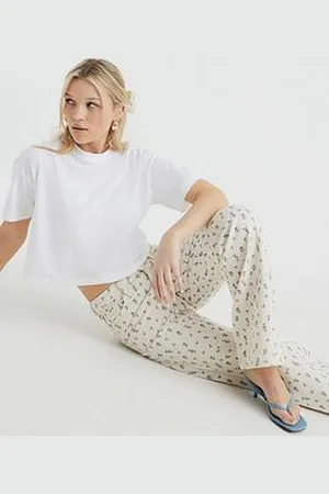 River Island Relaxed Straight Floral Jeans