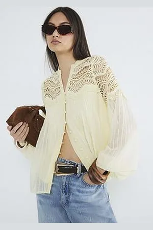 River Island Long Sleeve Frill Yoke Blouse