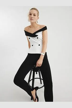 River Island Double Breasted Bardot Top -