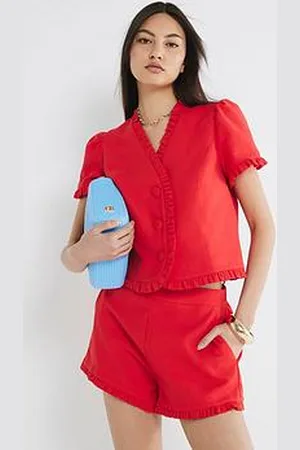 River Island Frill Linen Tailored Top
