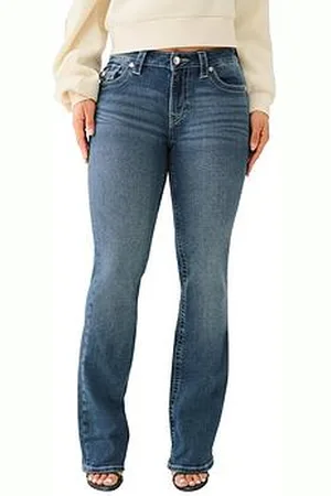 True Religion Crystal WingÂ Becca Midi Rise Bootcut Jeans