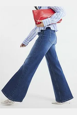 River Island Petite High Rise Relaxed Flare Jeans