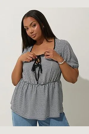 Yours Curve Check Tie Top