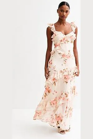 New Look Vintage Floral Print Chiffon Maxi Dress